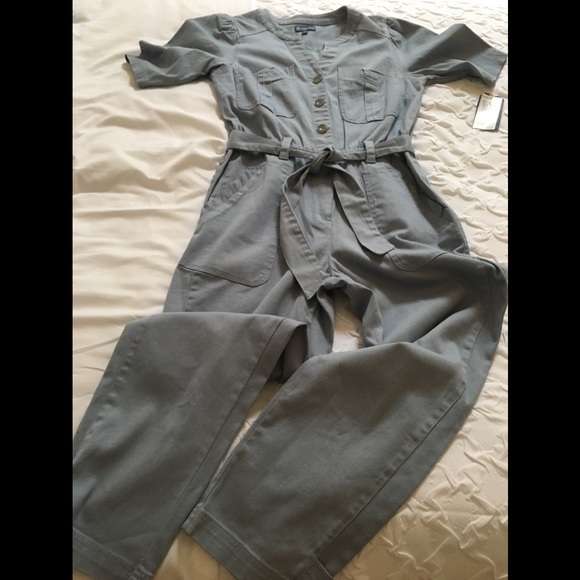 Democracy Puff Sleeve Belted Jumpsuit - Picture 2 of 8